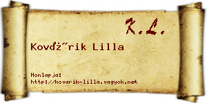 Kovárik Lilla névjegykártya